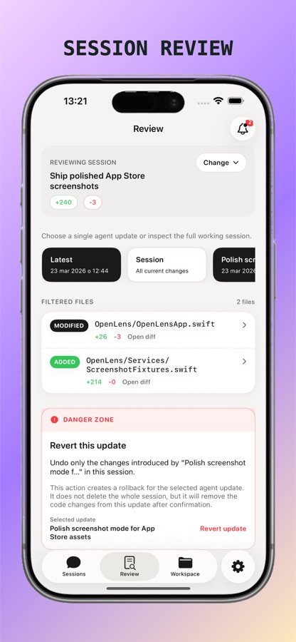 Review session changes